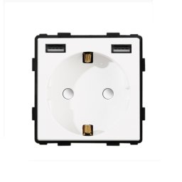Modul priza Schuko + USB-A + USB-A 2.1A