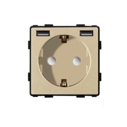Modul priza Schuko + USB-A + USB-A 2.1A
