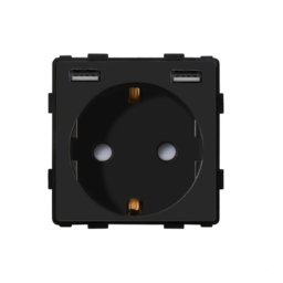 Modul priza Schuko + USB-A + USB-A 2.1A