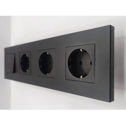Intrerupator mecanic + priza 4 doze configurabil cu rama de plastic (simplu, cap scar cruce, priza, usb, wifi, tv, internet)),