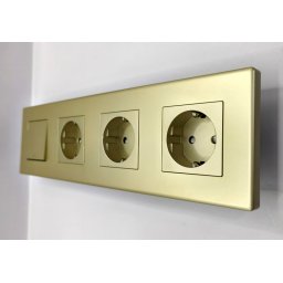 Intrerupator mecanic + priza 4 doze configurabil cu rama de plastic (simplu, cap scar cruce, priza, usb, wifi, tv, internet)),