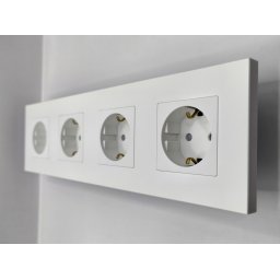 Priza cvadrupla configurabila 4 doze cu rama de plastic (simpla, USB, Wifi, internet, tv)