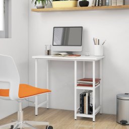 Birou de calculator, alb, 80x40x72 cm, MDF si metal GartenMobel Dekor
