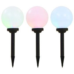 Lampi solare de exterior cu LED, 3 buc, 20 cm, RGB, sferic GartenMobel Dekor