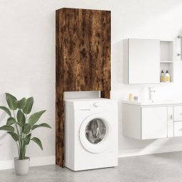 Dulap masina de spalat, stejar fumuriu, 64x25,5x190 cm GartenMobel Dekor