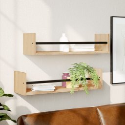 Rafturi de perete cu bare, 2 buc, stejar sonoma, 60x16x14 cm GartenMobel Dekor