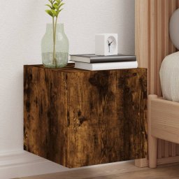 Comoda TV de perete cu lumini LED, stejar fumuriu, 30,5x35x30cm GartenMobel Dekor