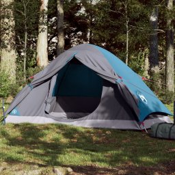 Cort de camping cupola pentru 4 persoane, albastru, impermeabil GartenMobel Dekor