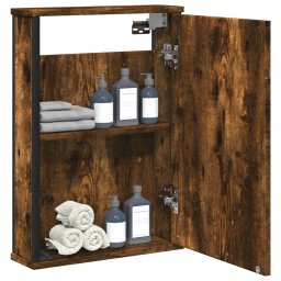 Dulap baie cu oglinda stejar fumuriu 42x12x60 cm lemn compozit GartenMobel Dekor