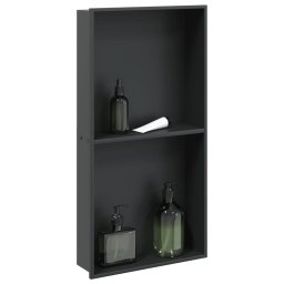Nisa de dus, negru mat, 32x62x9 cm, otel inoxidabil GartenMobel Dekor