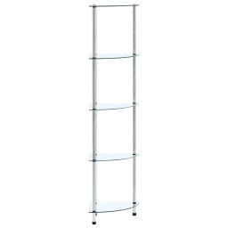 Raft cu 5 niveluri transparent, 30x30x130 cm, sticla securizata GartenMobel Dekor