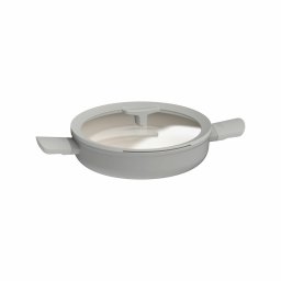 Cratita BergHOFF Balance Moonmist, 26 cm, 2.9L, 2 manere, capac, Aluminiu reciclat, Sticla, Gri HighLine Cooking