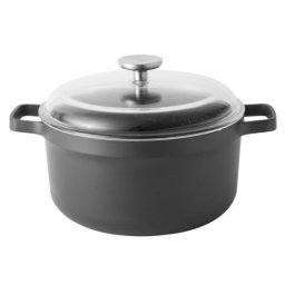 Oala Gem BergHOFF, 24cm, 4.9L, capac, Aluminiu, Sticla, Negru HighLine Cooking