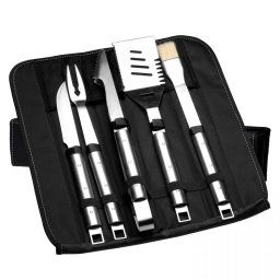 Set de ustensile pentru gratar BergHOFF Cubo, 6 piese, husa pliabila, Otel HighLine Cooking