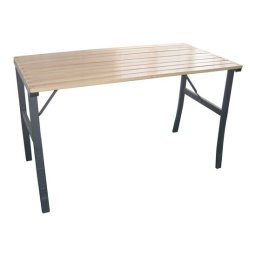 Masa gradina/terasa pentru exterior, lemn si otel, maro, 120x60x71 cm, Chomik GartenVIP DiyLine