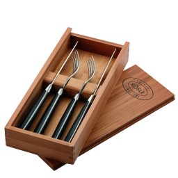 Set tacamuri friptura 4 piese în cutie din lemn, RÖSLE Essential GrillCooking