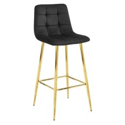 Scaun de bucatarie/bar, Artool, Arceto, catifea, metal, negru si auriu, 43.5x49x102 cm GartenVIP DiyLine