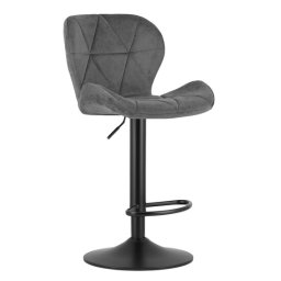 Scaun de bucatarie/bar, Artool, West, rotativ, catifea, gri si negru, 46x48.5x90-111 cm GartenVIP DiyLine