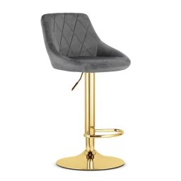 Scaun de bucatarie/bar, Artool, Kast, rotativ, catifea, gri si auriu, 45.5x49x85-105 cm GartenVIP DiyLine