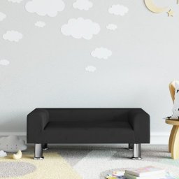 Canapea pentru copii, negru, 70x45x26,5 cm, catifea GartenMobel Dekor