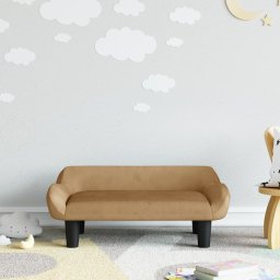 Canapea pentru copii, maro, 70x40x24 cm, catifea GartenMobel Dekor