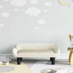 Canapea pentru copii, crem, 70x40x24 cm, catifea GartenMobel Dekor