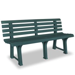 Banca de gradina, verde, 145,5 cm, plastic GartenMobel Dekor