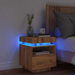 Noptiera cu lumini LED, stejar artizanal, 40x39x48,5 cm GartenMobel Dekor