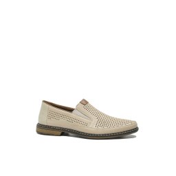 Pantofi casual Rieker bej din piele naturală cu perforații RIK13459-60-44 EU