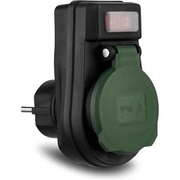 Prelungitor REV Adapter w. switch IP44 black-green