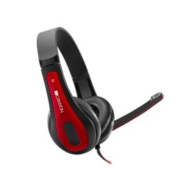Casti CNS-CHSC1BR, Casti On Ear cu fir, Pentru PC, Jack 3.5mm, Rosu/ Negru
