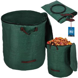 Grădină sac coș pentru frunze iarbă fermoar rotund 270 l