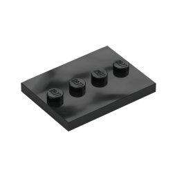 Lego Piese 88646 - Placă 4 X 3 modificată studuri centrale