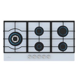 Klarstein Ignito Plită cu gaz, 5 arzătoare, electrică aprindere, Wok, pentru gaz lichefiat sau natural (DSM-Ignito5-90Wh)