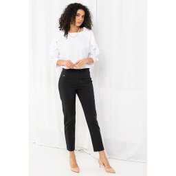 Pantaloni conici din tercot elastic cu densitate mare BECKY, Hermosa, negru