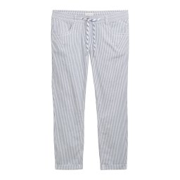 TOM TAILOR Pantaloni albastru închis / alb