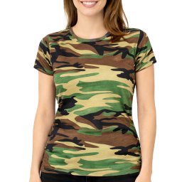 Tricou de camuflaj pentru damă, Malfini, woodland