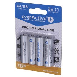 Rechargeable batteries everActive Ni-MH R6 AA 2600 mAh Professional Line