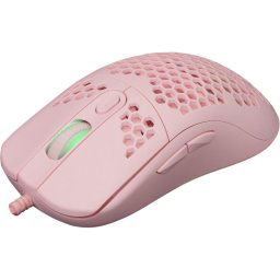 Mouse GALAHAD-P GM-5007 – Mouse gaming cu fir USB, optic 6400 DPI, 6 butoane + scroll, iluminare RGB, roz