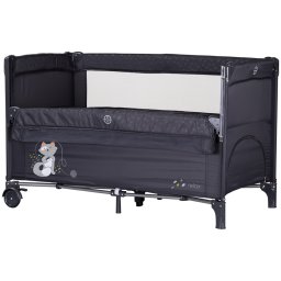 Patut pliabil Chipolino Relax anthracite cu laterala culisanta