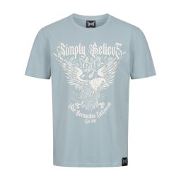 Tapout Tricou 'Throper' albastru deschis / alb
