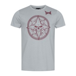 Tapout Tricou 'Skrape' gri amestecat / roșu carmin