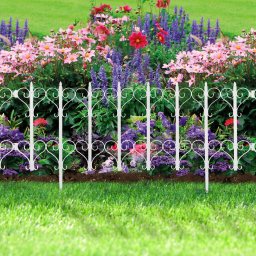 Bordura Gardulet Decorativ Plastic pentru Gazon sau Flori, Dimensiuni 61x30cm, Alb