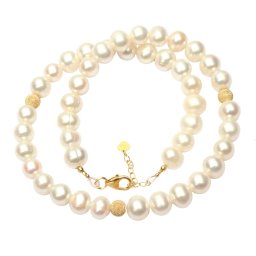 Colier din Perle de Cultura Oval 9-10 x 9-11 mm - Eleganta si Stralucire Divina - Accesorii de Gold Filled - 1 Buc