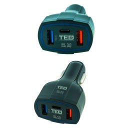 Incarcator auto 3x USB: 2x USB-A 3.5A + 1x USB-C Fast Charge 1.8A LZ-368 TED500093