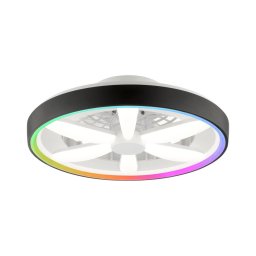Ventilator LED RGBW de tavan cu lumină Brilliant GAIANO LED/48W/230V negru + telecomandă