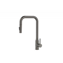 Baterie de bucatarie Alveus Bloom 1150850 cu furtun extractibil, alama, antracit