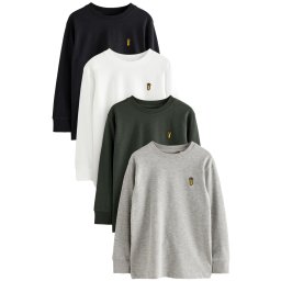 Next Tricou gri amestecat / verde închis / negru / alb