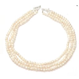 Colier din Perle de Cultura Ovale 6-7 x 6-7 mm - Eleganta si Stralucire Divina - Accesorii de Argint 925 - 1 Buc