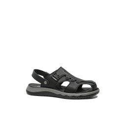 Sandale bărbați Otter negre cu baretă retractabilă, din piele naturală OTR60003-40 EU